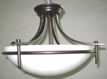  8172 ROB - Vitalian Collection, Metal Trimmed Glass Bowl, Indoor Semi Flush Ceiling Light